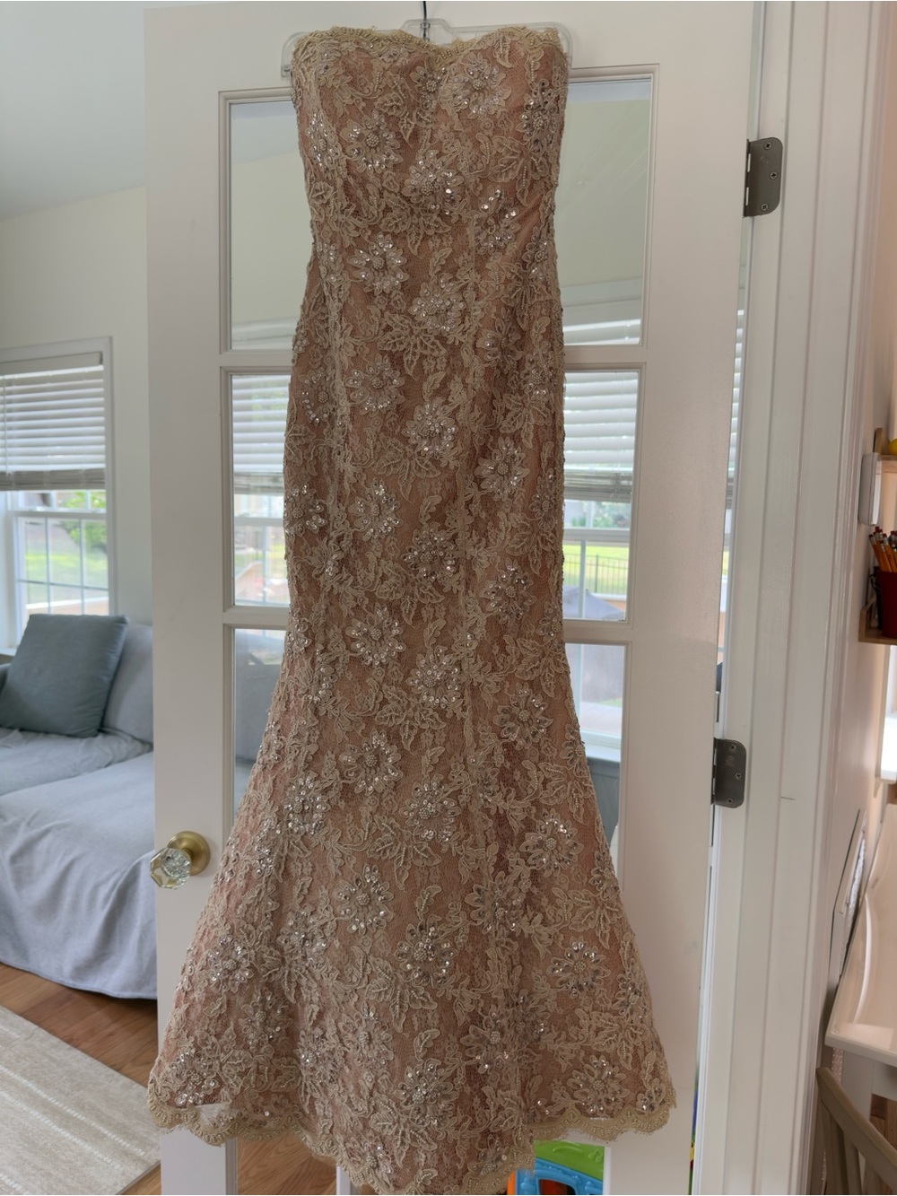 Vintage Cache Luxe Mermaid-Style Beaded Evening Gown | Size 2